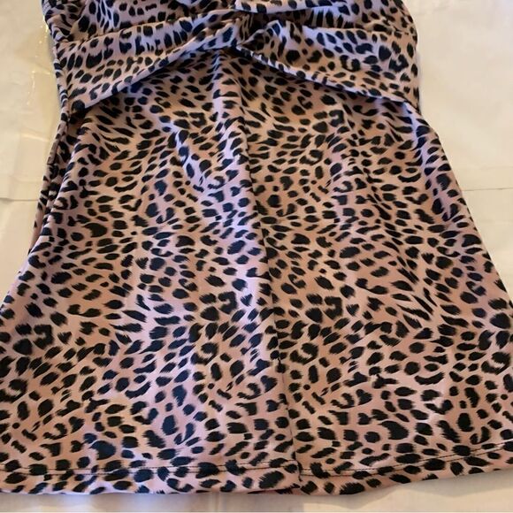 Pink Lily Swimsuit Bikini Top Tankini Cheetah Animal Print Sz Small NWOT - Picture 4 of 6